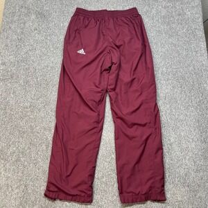VTG Adidas Mens Burgundy Track Pants Athletic Joggers Casual Style Small Y2K